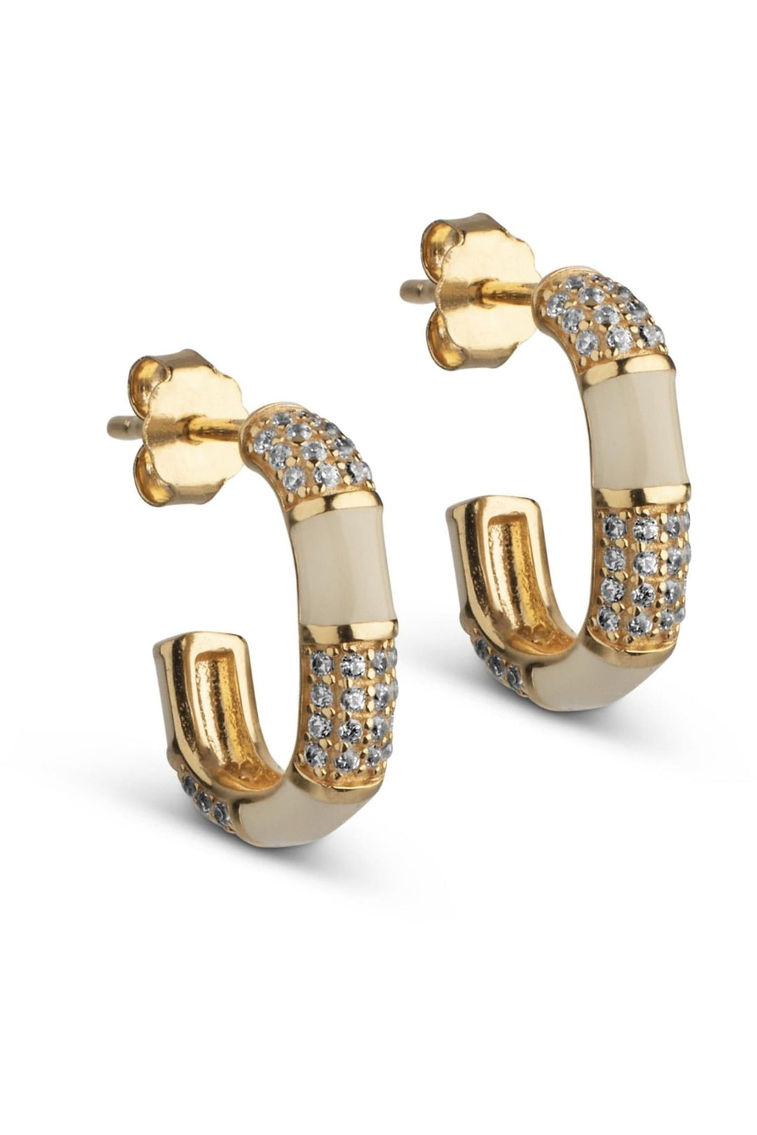 Oline Earrings Beige And Clear Cz | Accessories | Smuk - Dameklær på nett