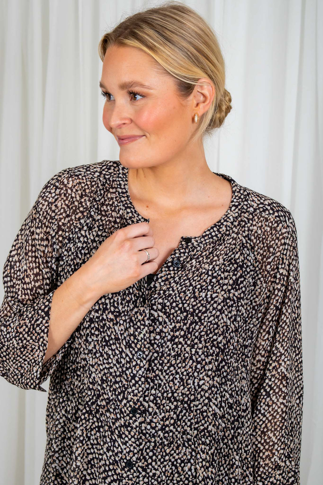 Olivapw Dress Black Blurred Dot Print | Kjoler | Smuk - Dameklær på nett