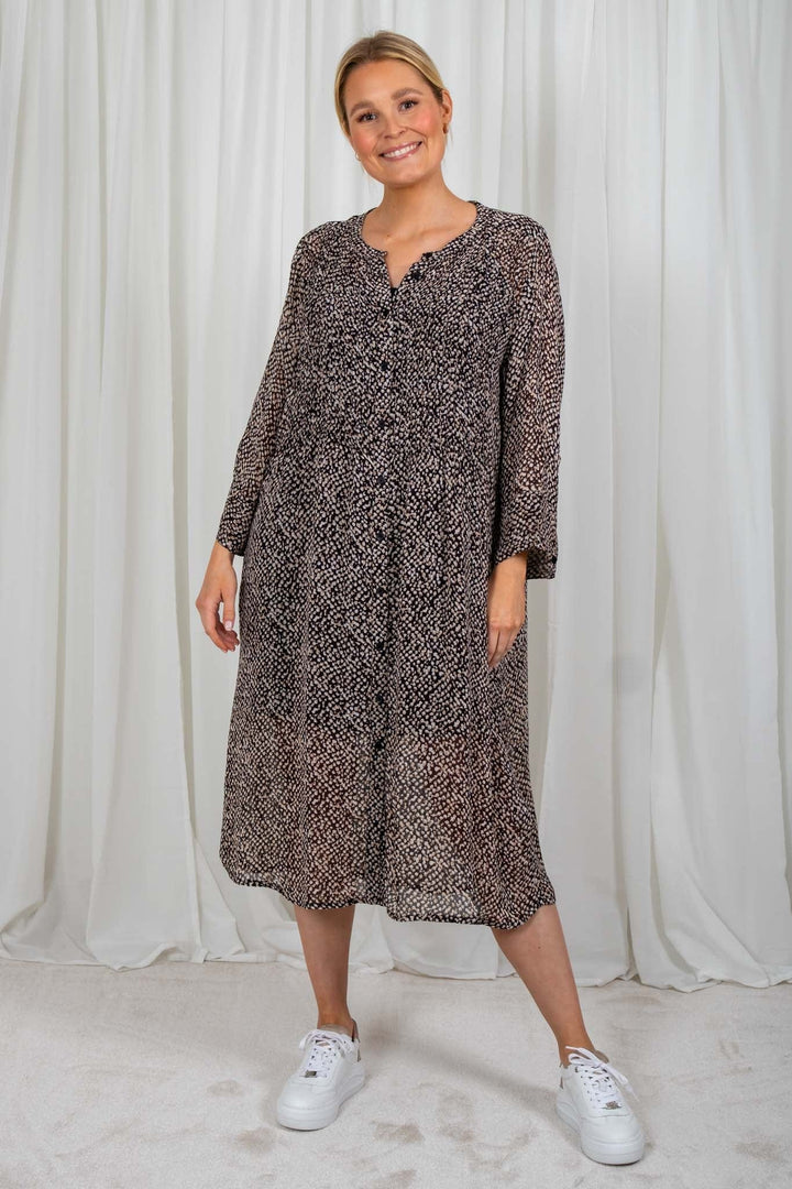 Olivapw Dress Black Blurred Dot Print | Kjoler | Smuk - Dameklær på nett