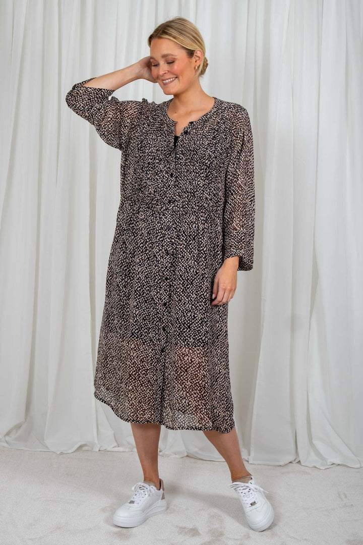 Olivapw Dress Black Blurred Dot Print | Kjoler | Smuk - Dameklær på nett