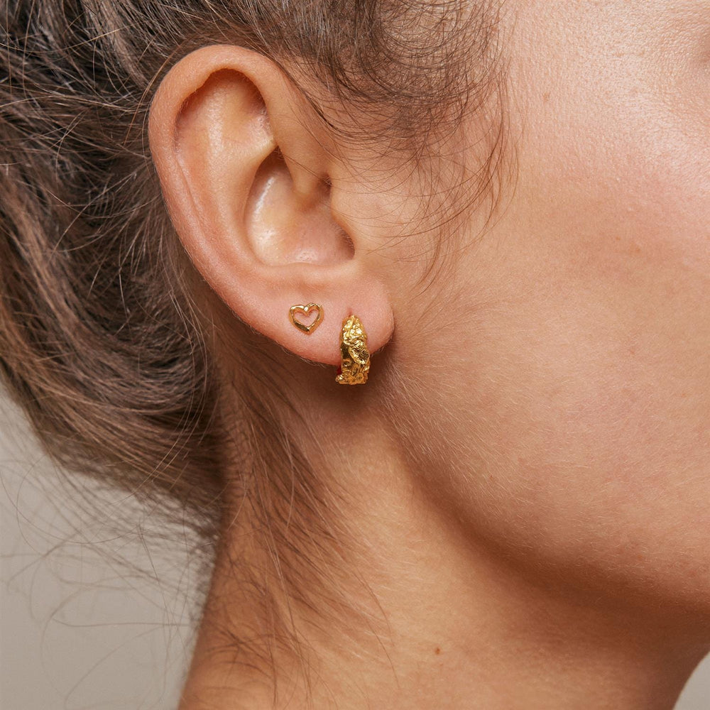 Organic Heart Earrings Gold | Accessories | Smuk - Dameklær på nett