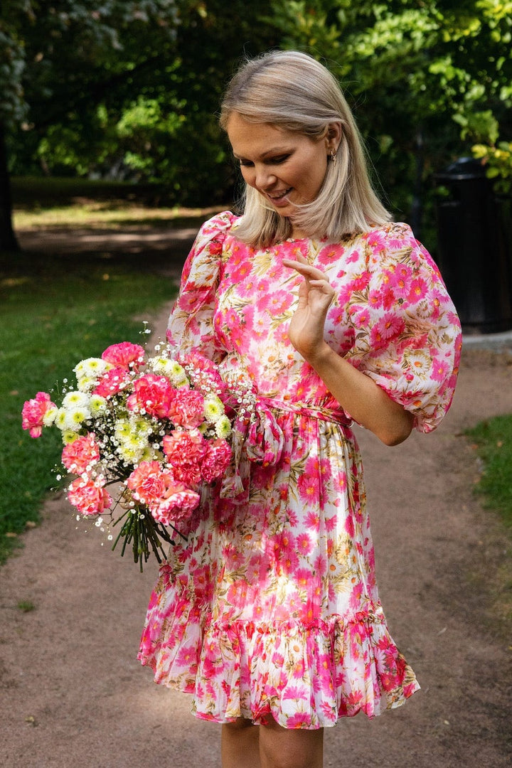 Organza Mini Dress Pink Daisy | Kjoler | Smuk - Dameklær på nett