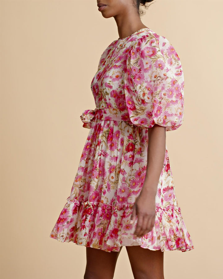 Organza Mini Dress Pink Daisy | Kjoler | Smuk - Dameklær på nett