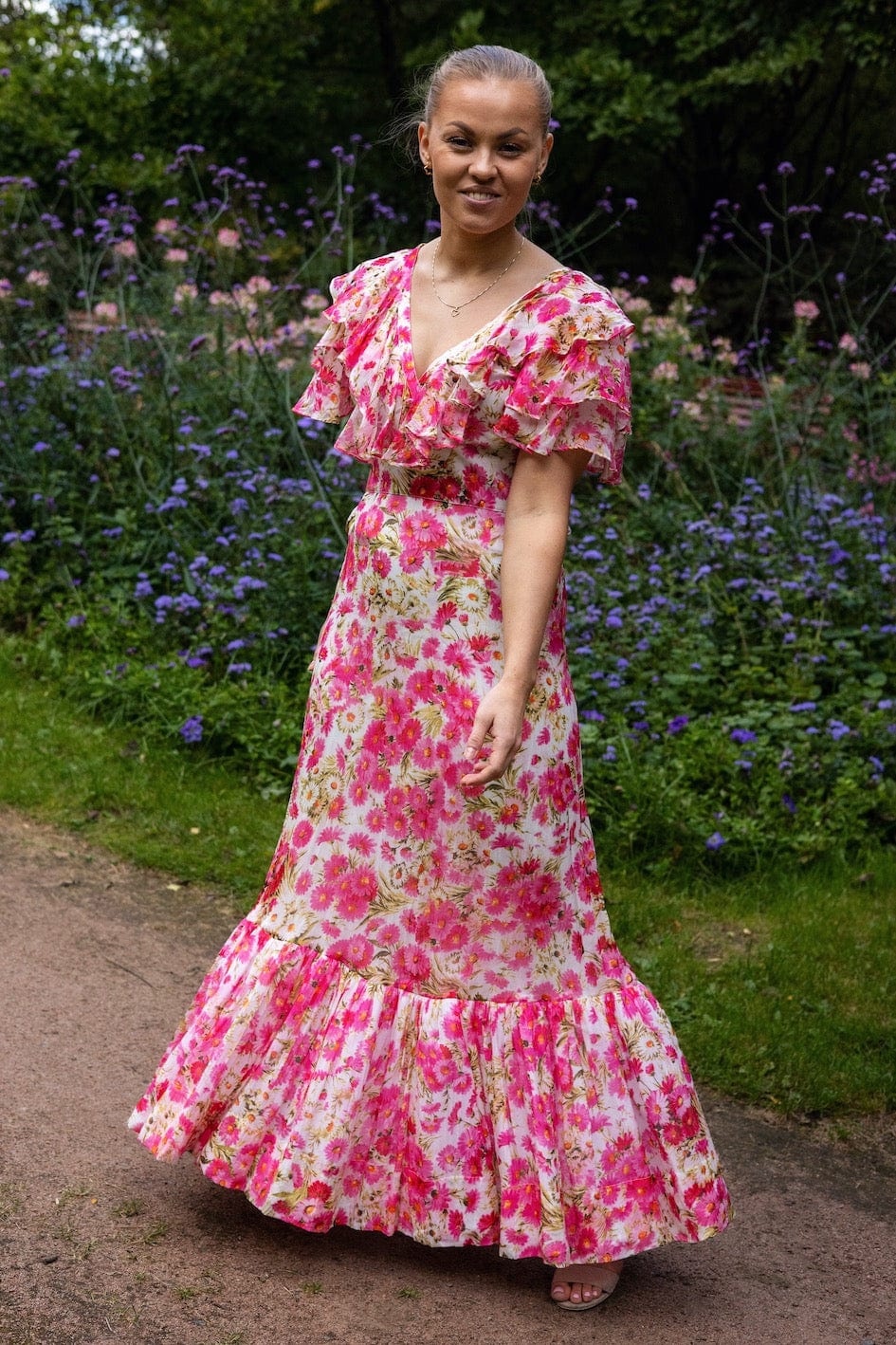 Organza Tieback Gown Pink Daisy | Kjoler | Smuk - Dameklær på nett