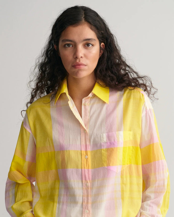 Os Madras Shirt Canary Yellow | Skjorter og bluser | Smuk - Dameklær på nett