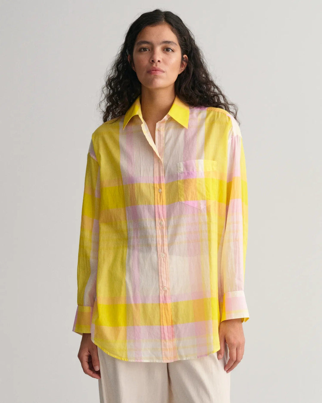 Os Madras Shirt Canary Yellow | Skjorter og bluser | Smuk - Dameklær på nett