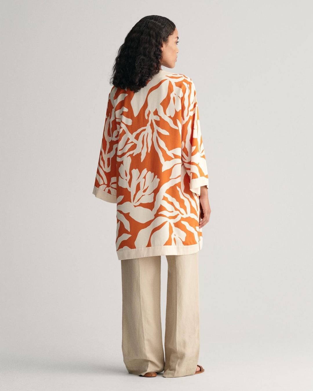 Palm Print Caftan Pumpkin Orange | Skjorter og bluser | Smuk - Dameklær på nett