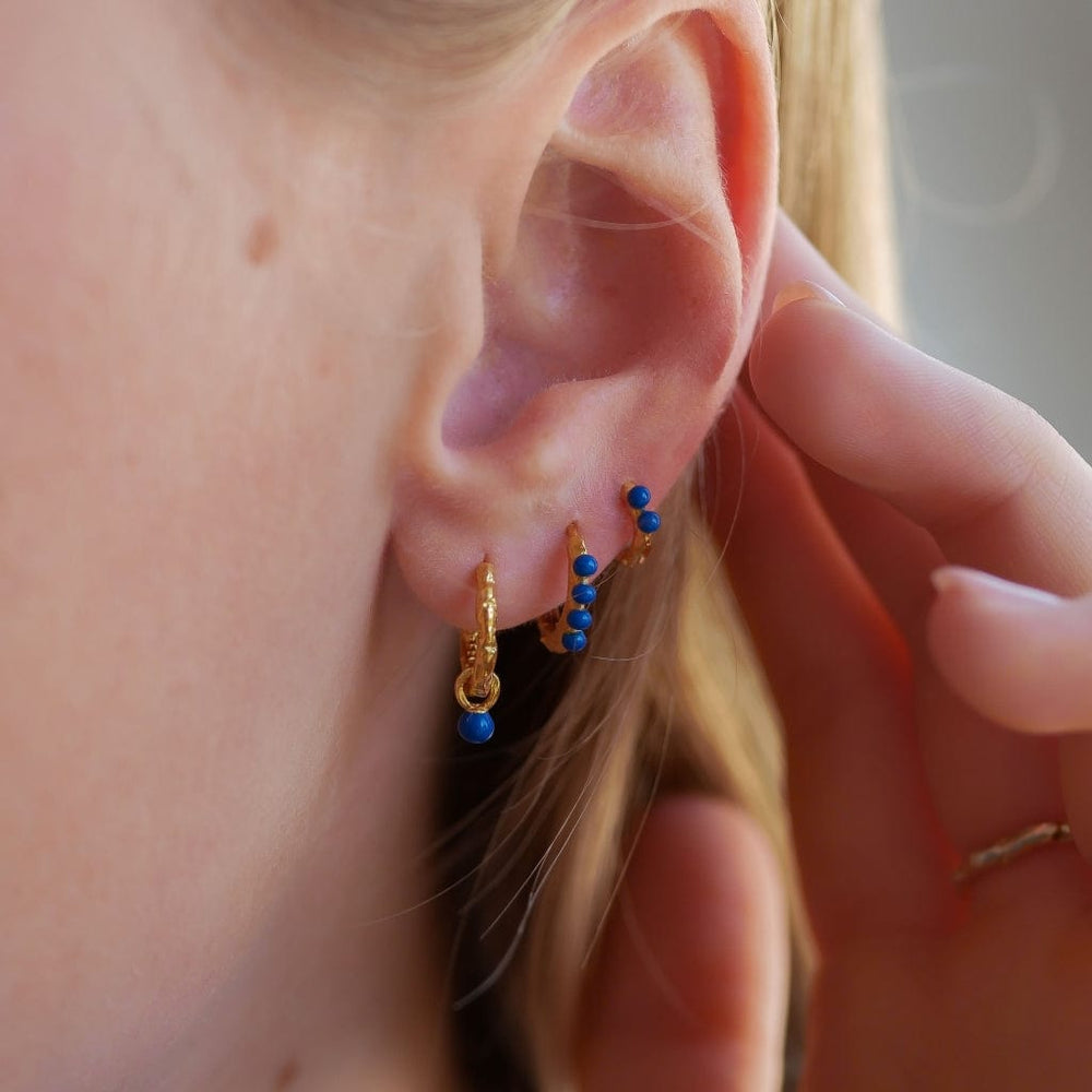 Paula 10 Mm Hoops Navy Blue | Accessories | Smuk - Dameklær på nett