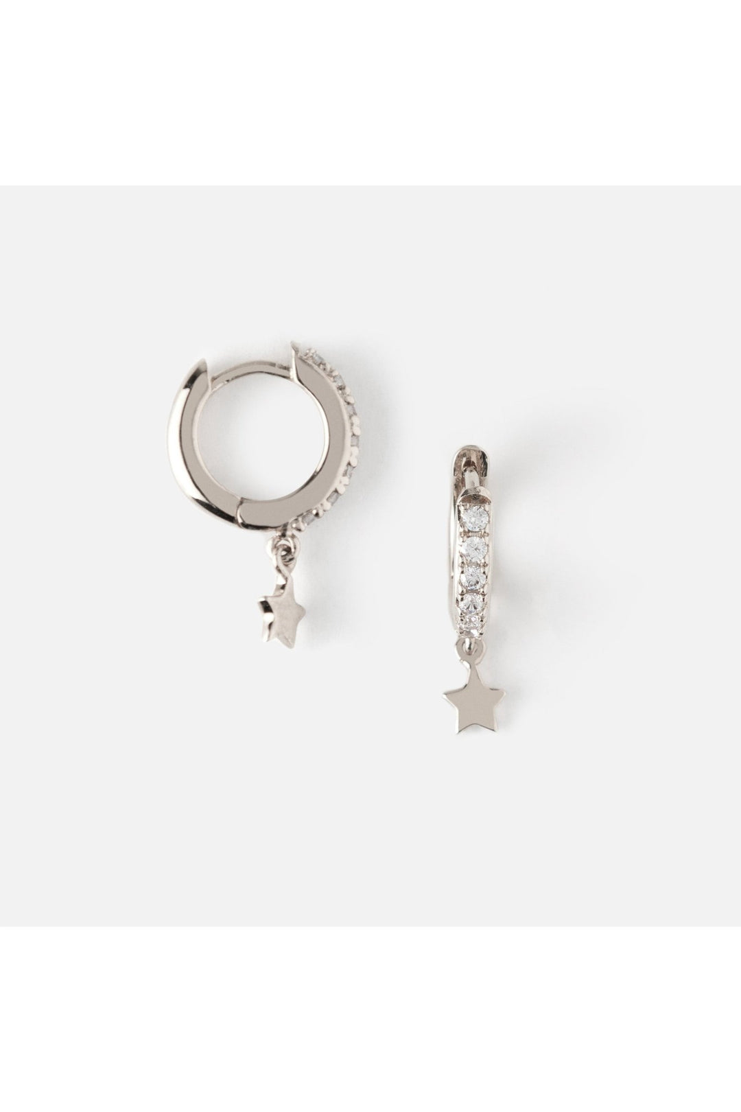 Pave Huggie With Star Drop Silver | Accessories | Smuk - Dameklær på nett