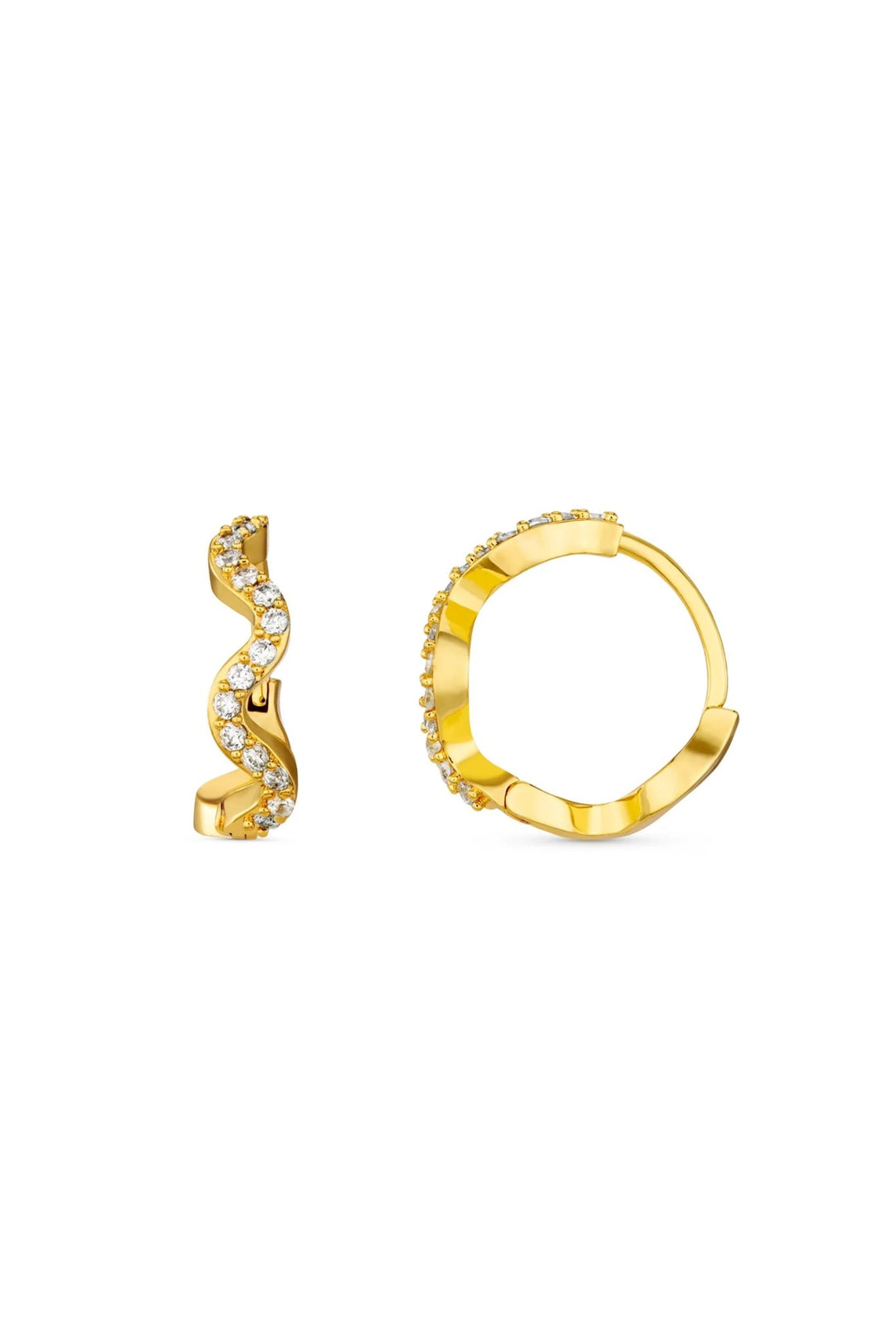 Pave Wave Huggie Hoop Pale Gold | Accessories | Smuk - Dameklær på nett
