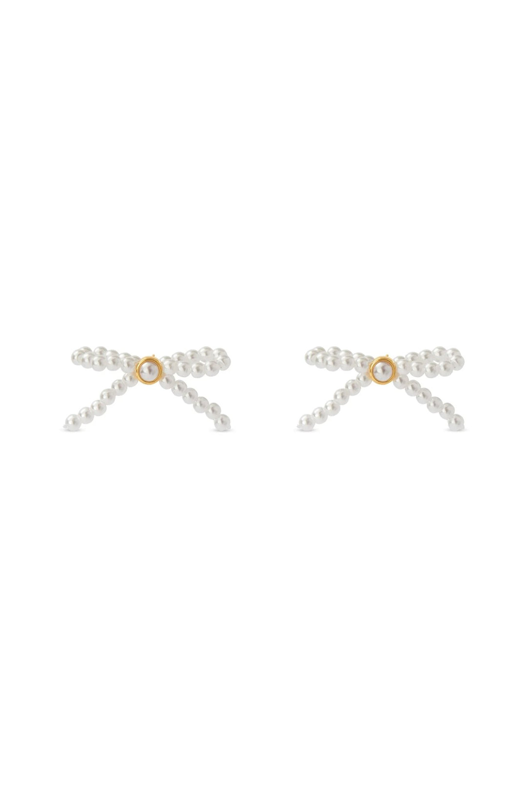 Pearl Bow Studs Pale Gold | Accessories | Smuk - Dameklær på nett