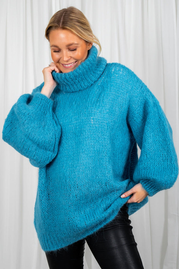 Pepper Roll Neck Alpaca Pullover Aqua Blue | Genser | Smuk - Dameklær på nett