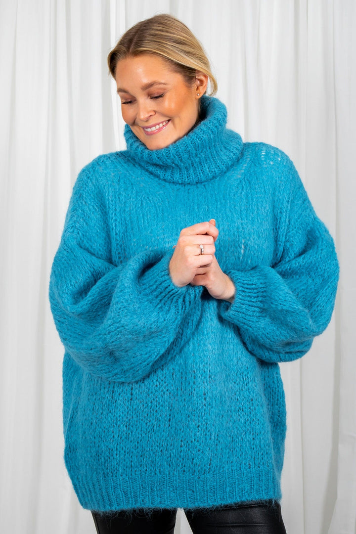 Pepper Roll Neck Alpaca Pullover Aqua Blue | Genser | Smuk - Dameklær på nett