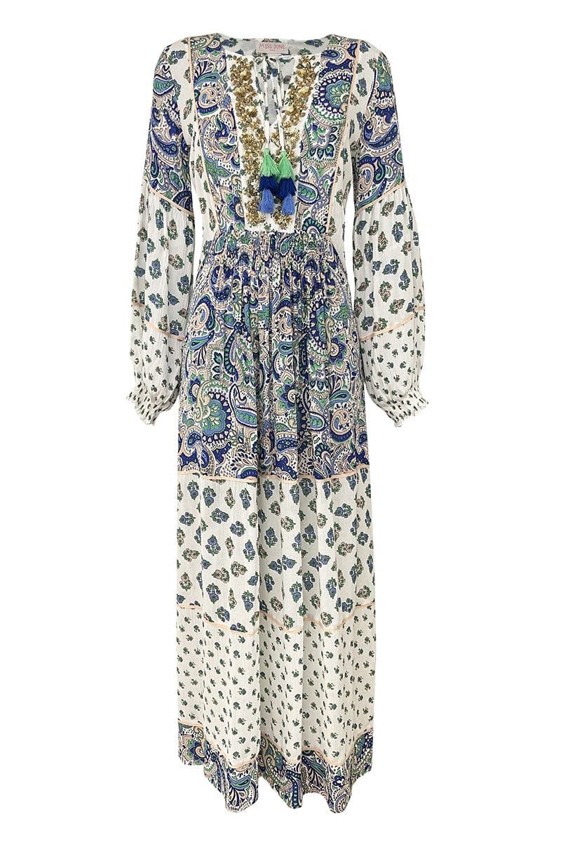 Petra Dress White and Blue | Kjoler | Smuk - Dameklær på nett