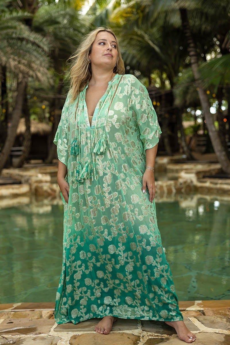 Phoebe Kaftan Curve Green | Kjoler | Smuk - Dameklær på nett