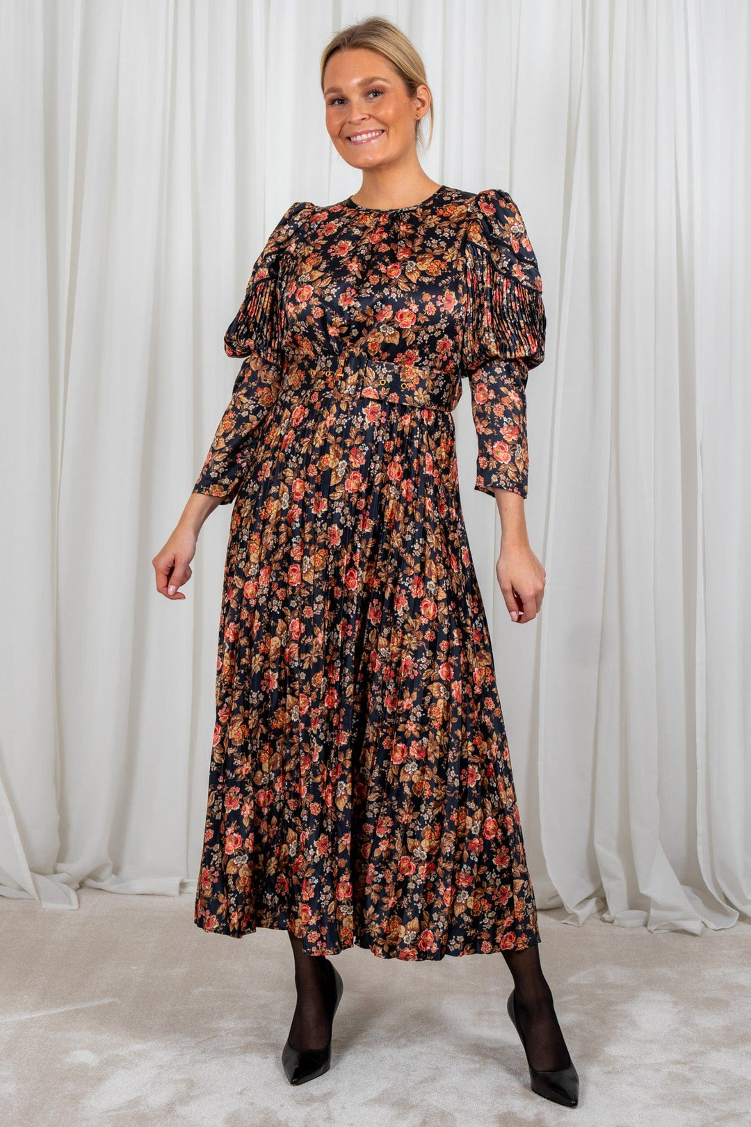 Plissè Midi Dress Dark Rose | Kjoler | Smuk - Dameklær på nett