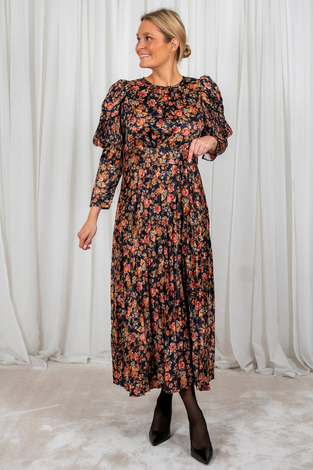 Plissè Midi Dress Dark Rose | Kjoler | Smuk - Dameklær på nett