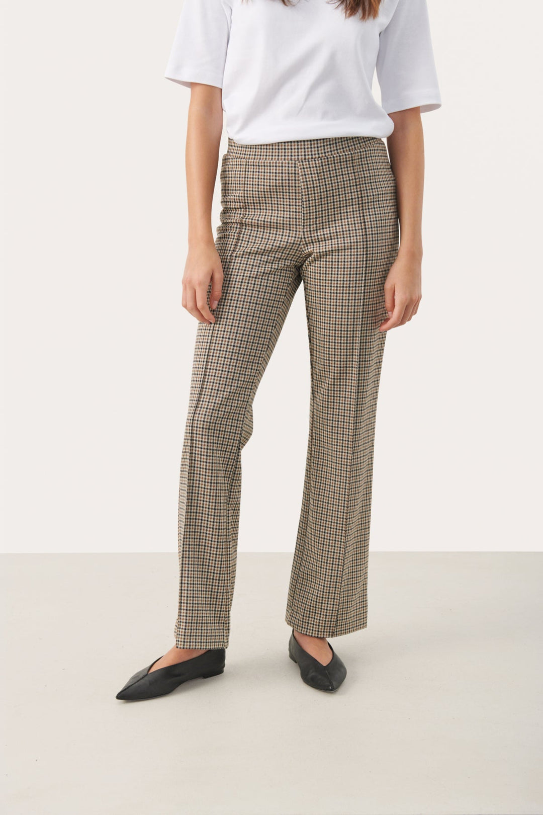 Pontaspw Pants Toasted Coconut Check | Bukser | Smuk - Dameklær på nett
