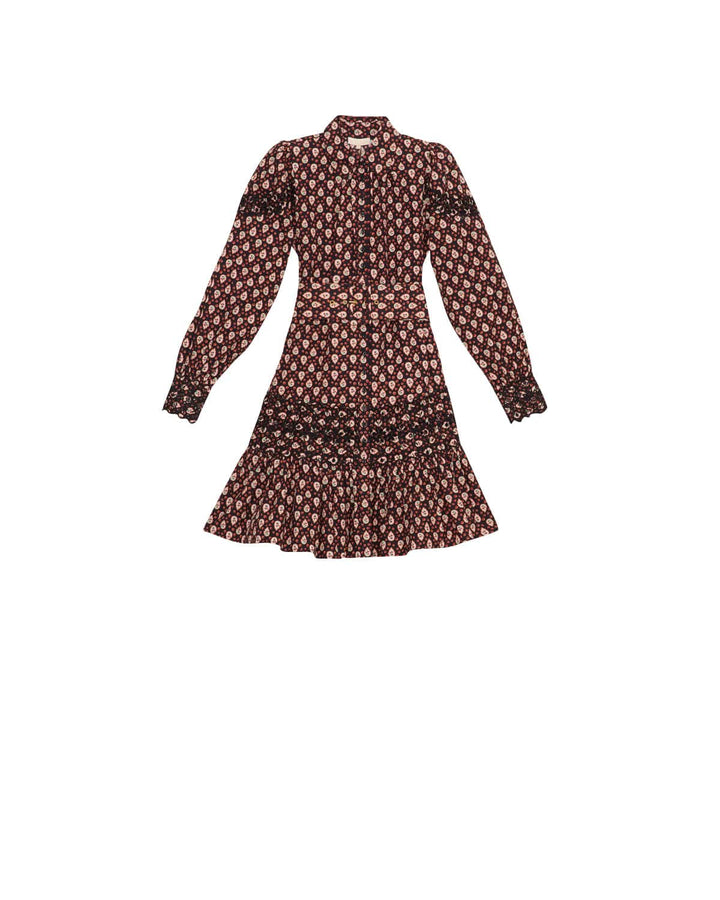 Poplin Button Down Shirt Dress Dotted Flowers | Kjoler | Smuk - Dameklær på nett