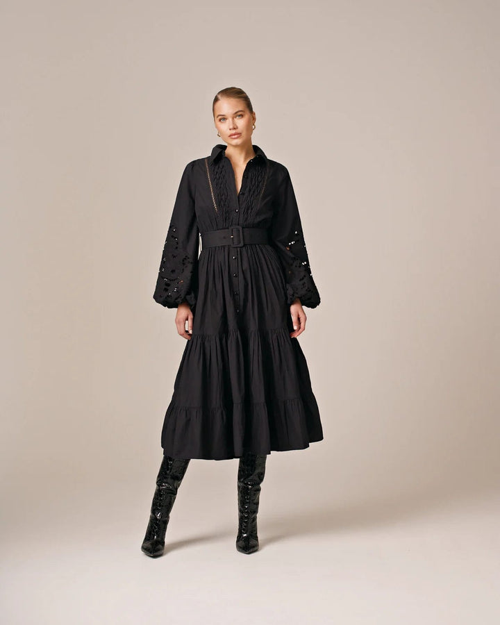 Poplin Midi Dress Black | Kjoler | Smuk - Dameklær på nett