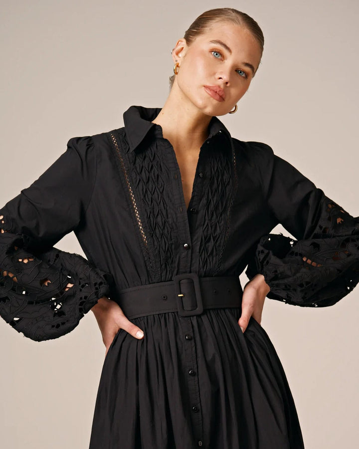Poplin Midi Dress Black | Kjoler | Smuk - Dameklær på nett