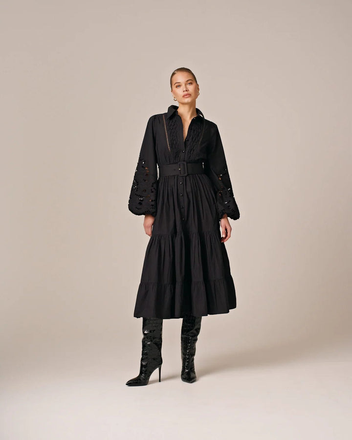 Poplin Midi Dress Black | Kjoler | Smuk - Dameklær på nett