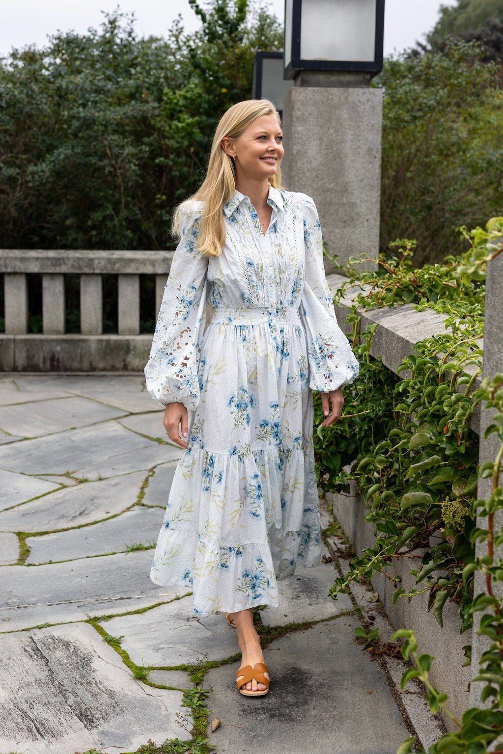 Poplin Midi Dress Blue Field | Kjoler | Smuk - Dameklær på nett