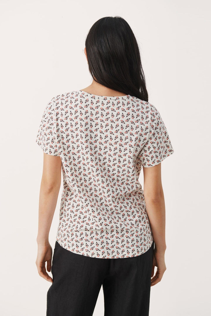 Porcelain Rose Mini Leaf Print Gesinaspw T-Shirt | Skjorter og bluser | Smuk - Dameklær på nett