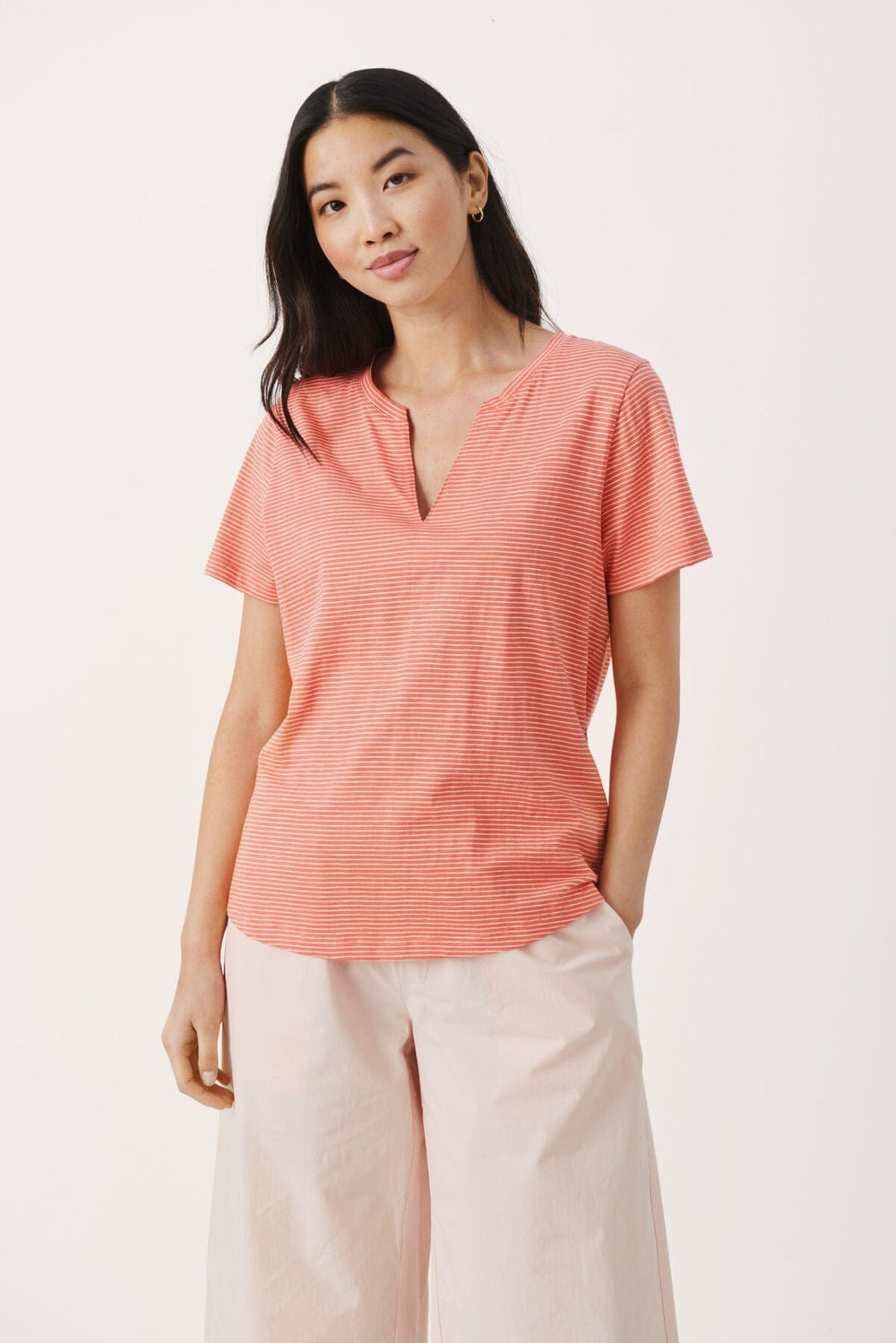 Porcelain Rose Stripe Gesinaspw T-Shirt | Skjorter og bluser | Smuk - Dameklær på nett