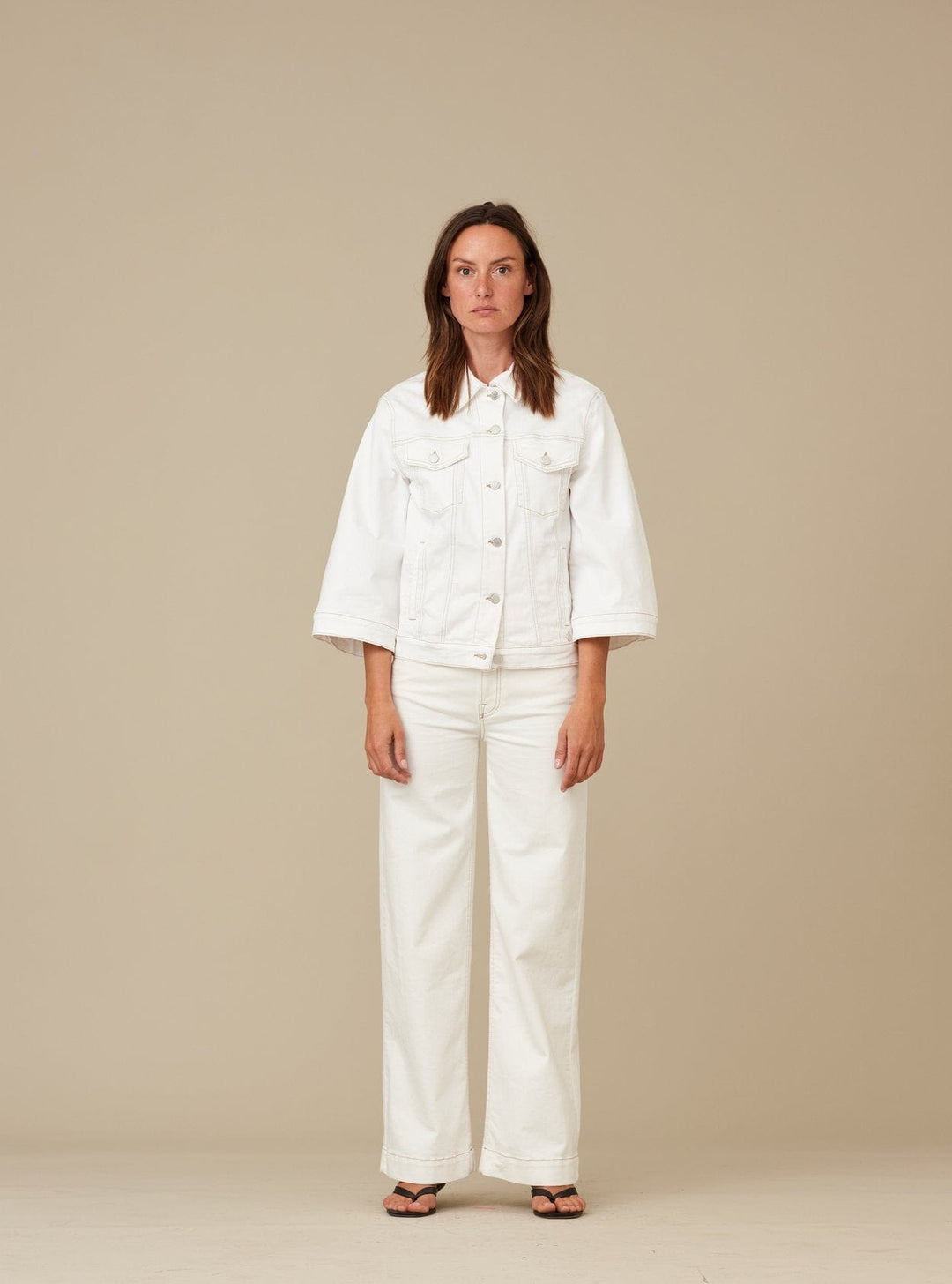 Rebecca 3/4 Swan Jacket Ecru | Yttertøy | Smuk - Dameklær på nett