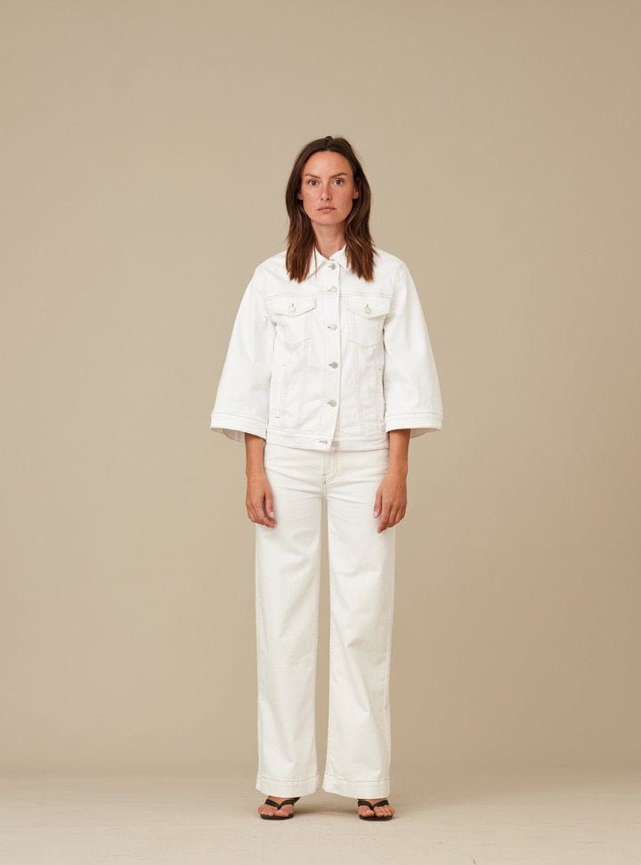 Rebecca 3/4 Swan Jacket Ecru | Yttertøy | Smuk - Dameklær på nett