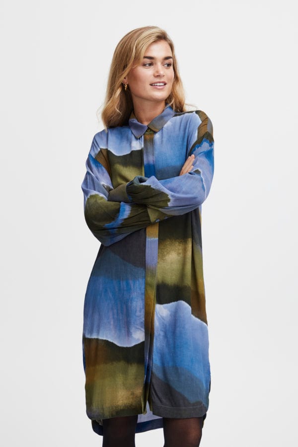 Rebekka Dress 1 Peacoat Mix Cloud | Kjoler | Smuk - Dameklær på nett