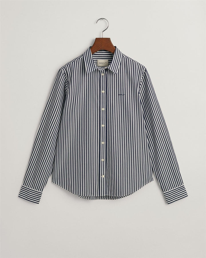 Reg Poplin Striped Shirt Classic Blue | Skjorter og bluser | Smuk - Dameklær på nett