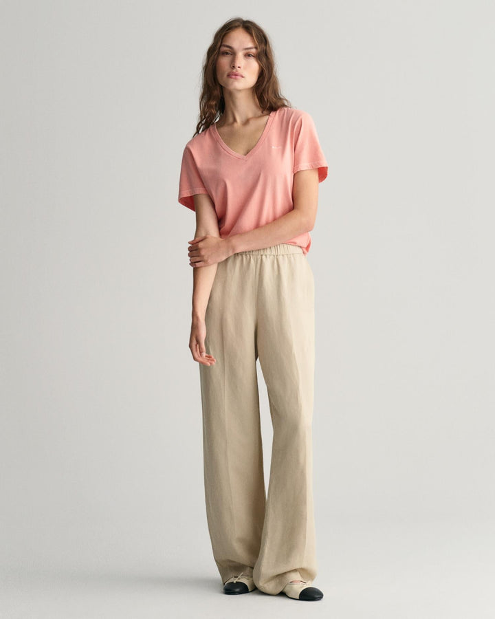 Relaxed Fit Linen Blend Pull-On Pants Dry Sand | Bukser | Smuk - Dameklær på nett