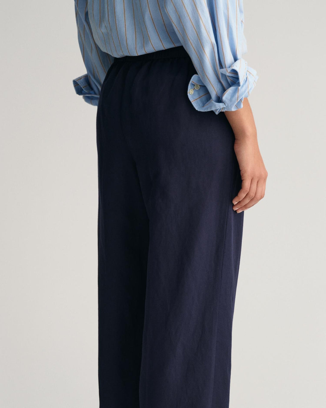 Relaxed Fit Linen Blend Pull-On Pants Evening Blue | Bukser | Smuk - Dameklær på nett