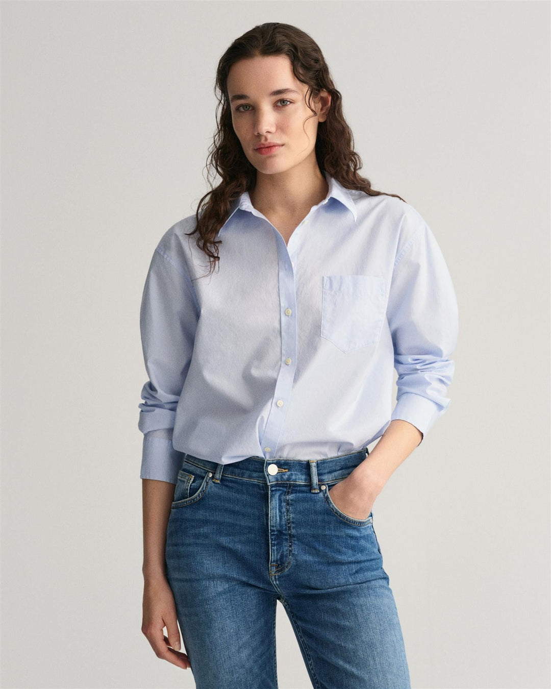 Relaxed Fit Poplin Shirt Light Blue | Skjorter og bluser | Smuk - Dameklær på nett