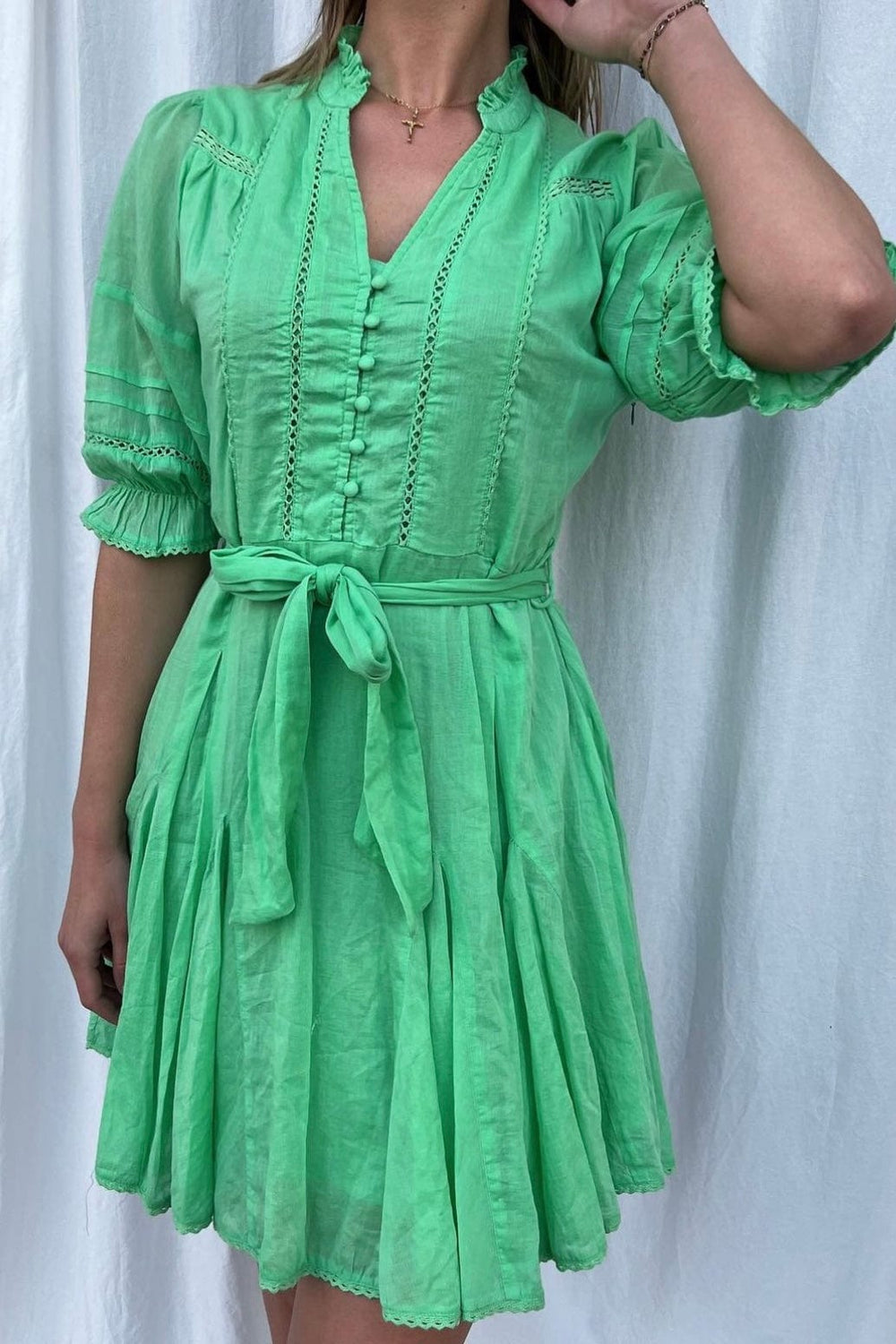 Rigitta S Voile Dress Apple Green | Kjoler | Smuk - Dameklær på nett