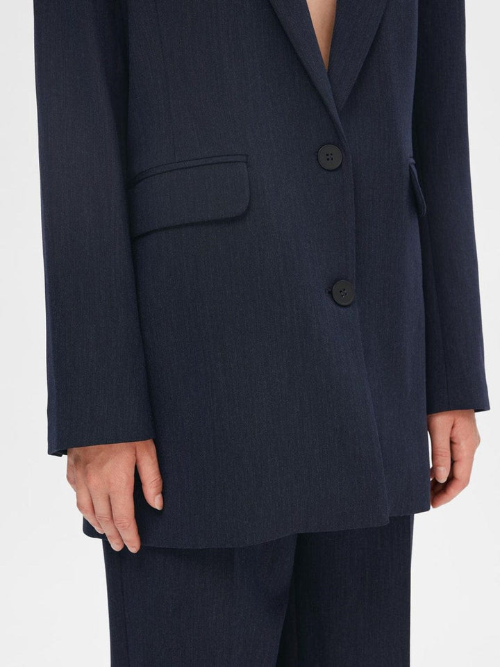 Rita Ls Relaxed Blazer Dark Sapphire Melange | Blazer | Smuk - Dameklær på nett