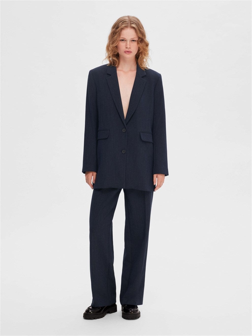 Rita Ls Relaxed Blazer Dark Sapphire Melange | Blazer | Smuk - Dameklær på nett