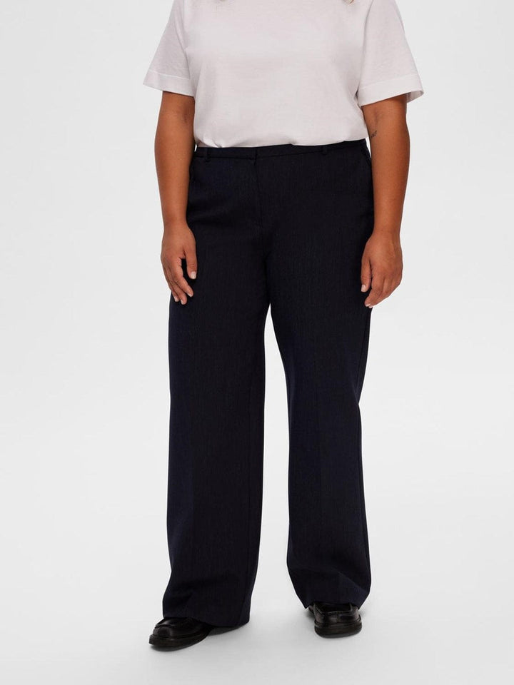 Rita Mw Wide Pant Dark Sapphire Melange | Bukser | Smuk - Dameklær på nett