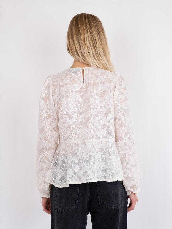 Rizzo Sequins Blouse Ivory | Skjorter og bluser | Smuk - Dameklær på nett