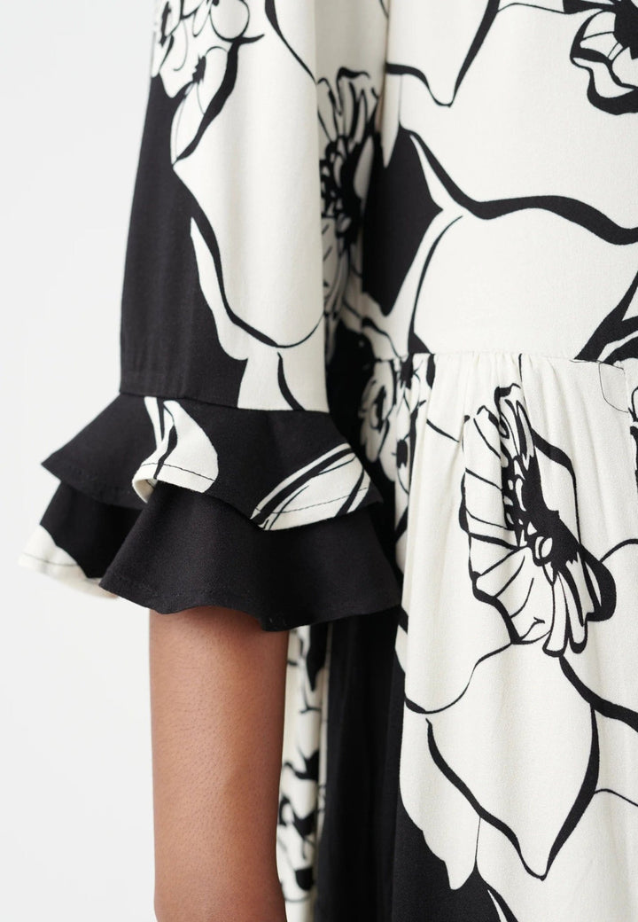 Rosanna (V) Dress Big Floral Coal | Kjoler | Smuk - Dameklær på nett
