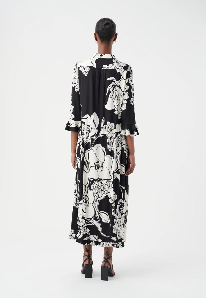 Rosanna (V) Dress Big Floral Coal | Kjoler | Smuk - Dameklær på nett