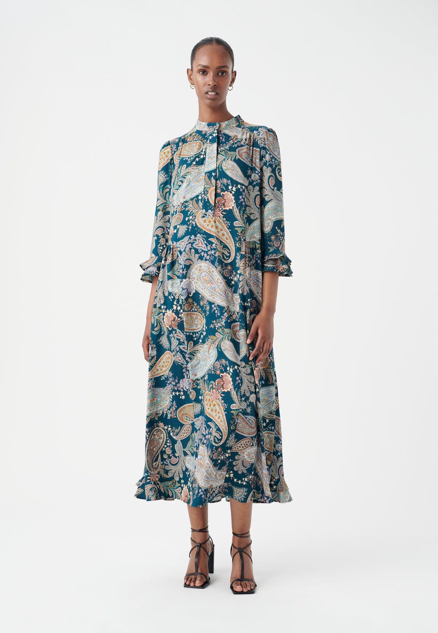 Rosanna (V) Dress Paisley Pine | Kjoler | Smuk - Dameklær på nett