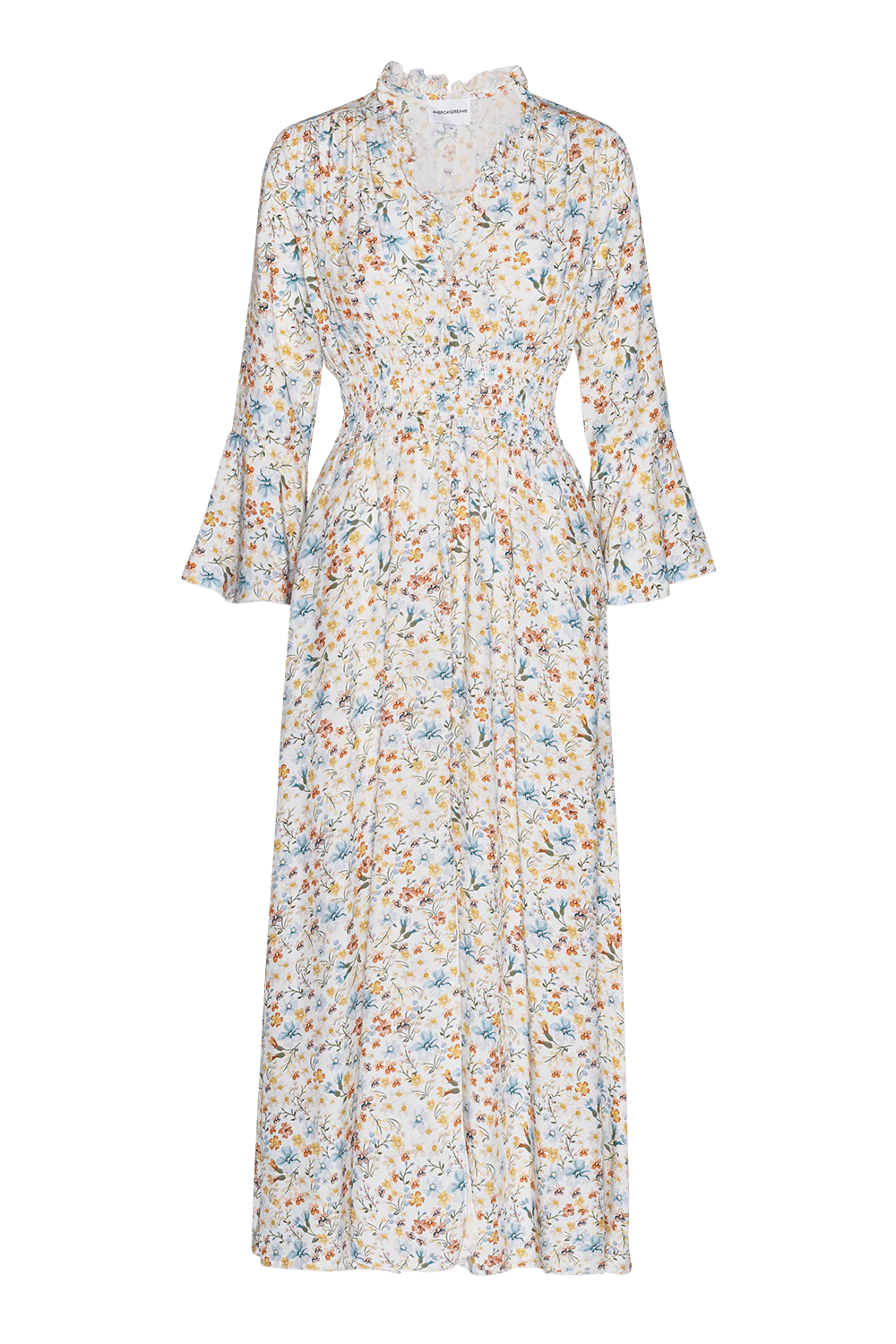 Sally Long Dress White Summer Flower | Kjoler | Smuk - Dameklær på nett