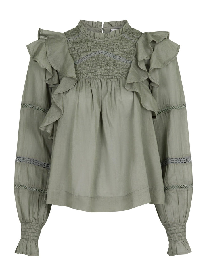 Sarna S Voile Blouse Smoke Green | Skjorter og bluser | Smuk - Dameklær på nett