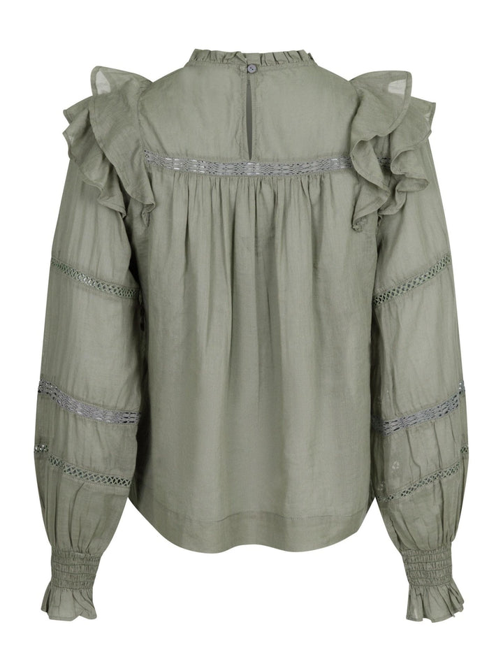 Sarna S Voile Blouse Smoke Green | Skjorter og bluser | Smuk - Dameklær på nett