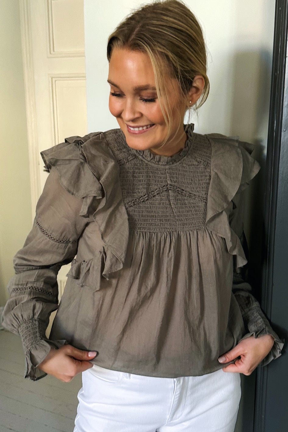 Sarna S Voile Blouse Smoke Green | Skjorter og bluser | Smuk - Dameklær på nett