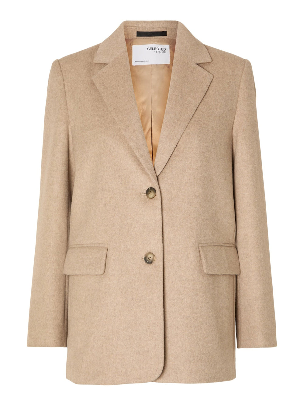 Sasja Wool Blazer B Sandshell Melange | Yttertøy | Smuk - Dameklær på nett