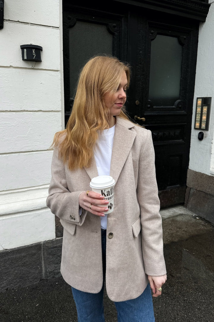 Sasja Wool Blazer B Sandshell Melange | Yttertøy | Smuk - Dameklær på nett